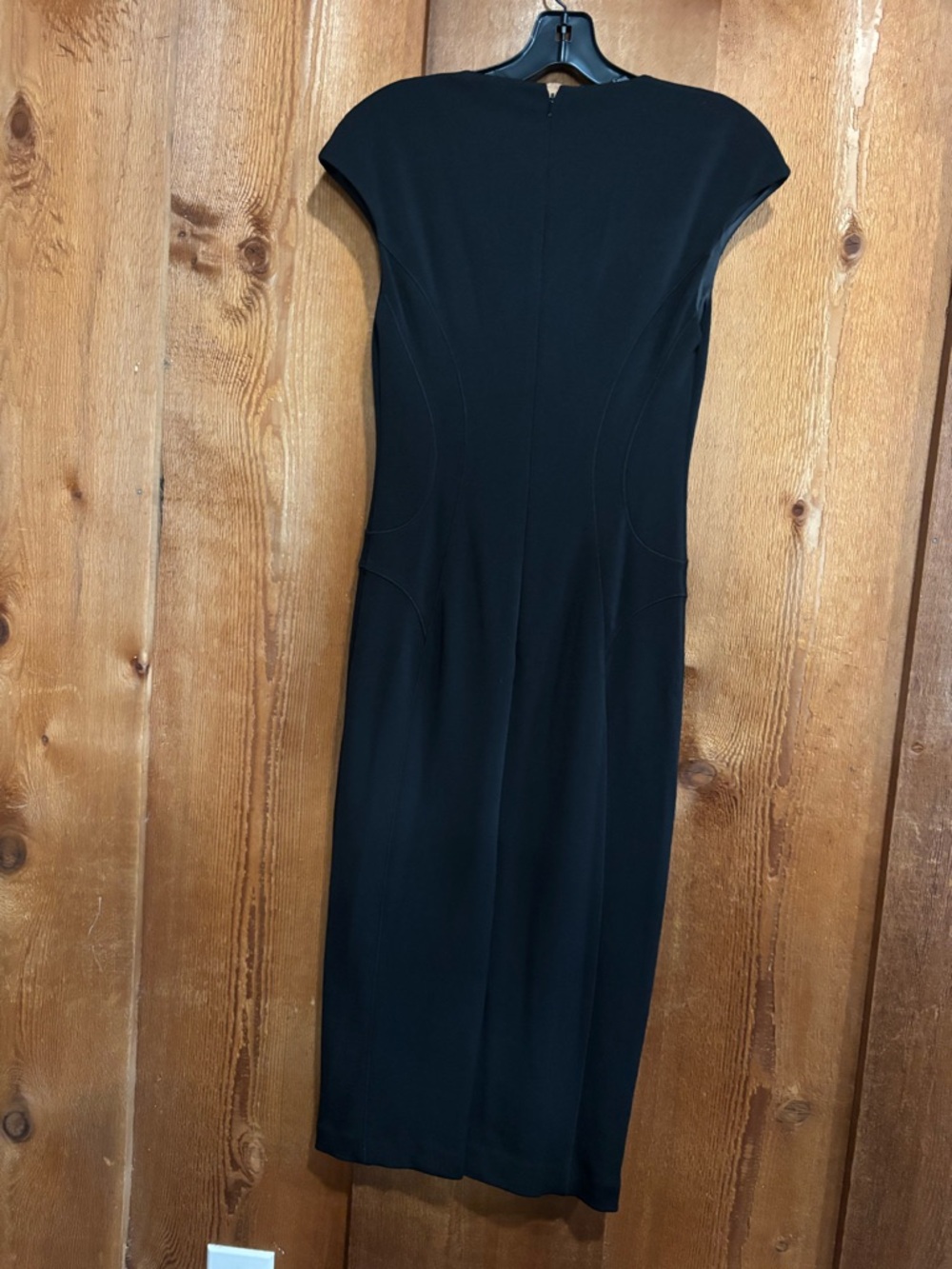 Ted Baker Black Embellished Neckline Sheath Dress Size 2 US 6 Cap Sleeve LBD - Picture 5 of 9